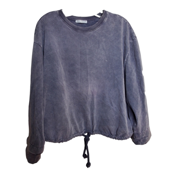 Zara washed effect gray sweatshirt jumper oversized small 043 - Picture 2 of 6